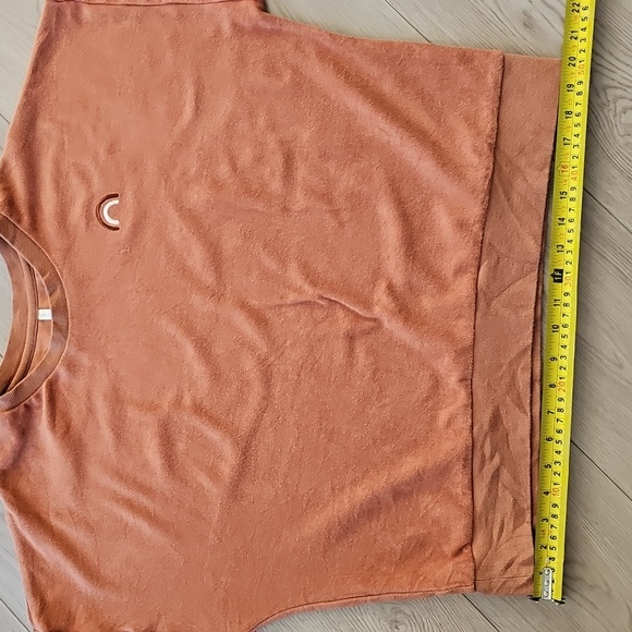 Rylee + Cru Terry Cloth Rainbow Embroidered Terracotta Sweatshirt, Med - Picture 15 of 16